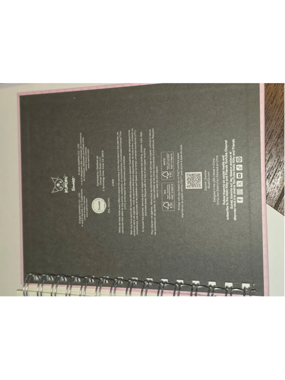 NB-2491 Sanrio Kuromi 17-Month Planner 2026-2027 Hardback Licensed